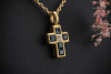 Van Cleef & Arpels Kreuz Anhänger in 750er Gold mit Saphiren und Brillanten 