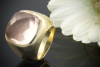 Rosa Quarz Facettiert in massivem 750er Gelbgold Ring 27 Gramm 