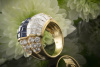 Meisterwerk Ring mit TOP Brillanten & Saphir Invisible Setting in 750er Gelbgold 