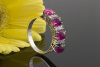 Rubin Cabochon Ring mit Brillanten in wunderschönem 585er Weißgold Ring 