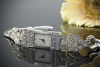 Art Deco Armbanduhr Damen Uhr mit Diamanten in Platin & 585er Weißgold 