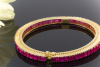 Rubin Armreif 6 Carat Rubine Ruby Bracelet Feine 750er Gold Goldschmiedearbeit 
