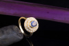 750 Gold Ring mit SAPHIR & rundum Brillanten Gelbgold 