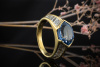 Ring mit Saphir und Diamanten 750er Gelbgold Arbeit Hans Dieter Krieger 