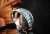 Breiter Designer Ring mit Brillant und Aquamarin Schiene in Weißgold 750 