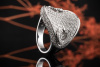 Brillantring Ring mit beweglichen Herzen und Diamanten in 750er Weißgold 