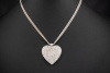 Herz Collier 9 Ct. Diamanten Brillanten Weißgold 750 Anhänger mit Kette 