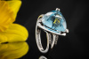 Mauboussin Ring Blauer Topas und Diamanten Brillanten in 750er Weißgold 