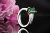Wempe Smaragd Ring mit Princess Cut Diamanten in Weißgold mit Roségold 
