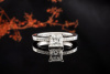 Solitär Ring 1 Carat Princess Cut Diamant Seitlicher Besatz Weißgold 750 