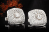Große Manschettenknöpfe mit 4 Carat Diamanten Brillanten in Weißgold 750 