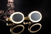 Tiffany & Co. Manschettenknöpfe Vintage mit Onyx Oval in 750er Gelbgold 