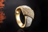 Ring Goldschmiedearbeit mit 1 Ct. Diamanten Braun Weiß in 750er Gelbgold 