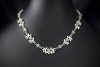 Feines Haute Couture Collier Saphire Tsavorite Diamanten in Weißgold 750 