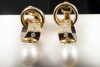 Süßwasser Zuchtperlen Ohrhänger Clip 750 Gold mit Brillanten 