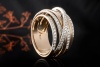 Al Coro Ring Serenata Großes Modell mit Diamanten Roségold Weißgold 750 