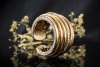 Al Coro Ring Mezzaluna Großes Modell mit Diamanten Roségold Weißgold 750 