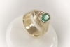 Leuchtender SMARAGD 1,30 Ct Ring mit Diamanten in 585 Gold  