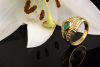 750 Gold SMARAGD Ring mit Diamanten Brillanten  