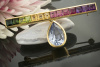 Designer Brosche Nadel Topas Amethyst Turmalin Citrin Peridot in 750er Gold 