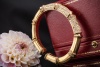 Cartier Bamboo Armreif Bracelet mit 3 x Brillanten Armspange in Gold 750 