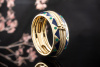 Wellendorff Ring Bordure mit Diamant Emaille Blau Grün 750er Gelbgold 57 