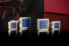 Cartier Vintage Manschettenknöpfe Lapislazuli beidseitig in Gelbgold 750 