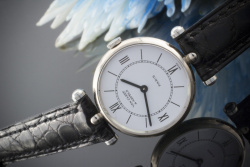 Van Cleef & Arpels Uhr Watch Handaufzug 750er Weißgold Orig. Lederband