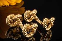 Hermes Manschettenknöpfe Knoten Seile Segeln Massiv in 750er Gelbgold