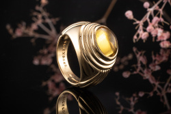 Boucheron Paris Ring Goldschmiedearbeit mit 1 Citrin in 750er Gelbgold