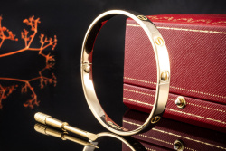 Vintage Cartier Love Armreif Armband Bracelet 750er Gelbgold Gr 19 OVP