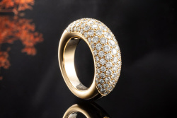 Chaumet Paris Ring Goldschmiedearbeit mit 3,31 Ct Diamanten Gelbgold 750