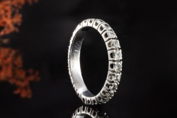 Memoire Ring 1,50 Carat Diamanten Brillanten Arbeit in 750er Weißgold 58