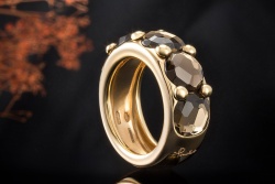 Pomellato Ring Narciso mit 5 x Rauchquarz Massiv 750er Roségold Full Set