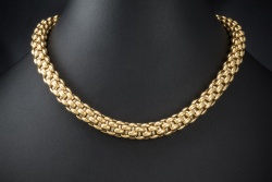 Fope Collier Kette Flexibel 43,5 cm in 750er Gelbgold mit Weißgold innen