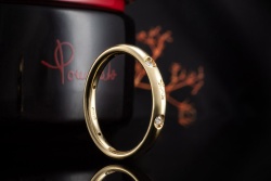 Pomellato Ring Bandring mit 6 Diamanten rundum in 750er Gelbgold OVP
