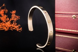 Cartier Love Armreif Armband Pink Saphir in Roségold 750 Armspange Gr 17