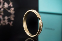 Tiffany & Co. Ring Nesting Narrow Band mit Diamanten in Gelbgold 750 OVP