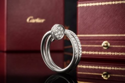 Cartier Juste un Clou Ring mit 77 Diamanten in Weißgold 750 Größe 53 OVP