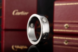 Cartier Love Ring mit 3 Diamanten in 750er Weißgold Großes Modell 52 OVP