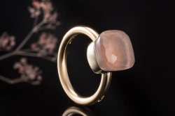 Pomellato Nudo Ring Classic mit Rosenquarz in 750er Roségold Gelbgold