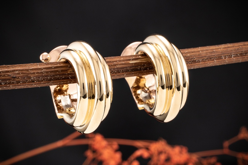 Van Cleef & Arpels Runde Creolen Ohrclips Ohrringe Vintage in 750er Gold 