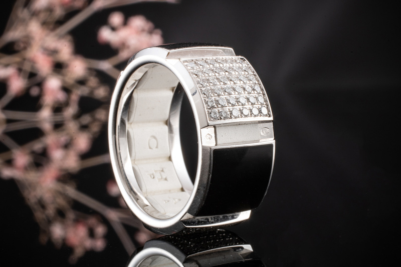 Chaumet Paris Class One Ring Black & White mit Diamanten in Weißgold 750 