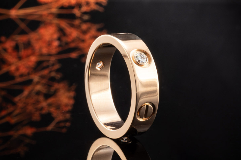 Cartier Love Ring mit 3 Diamanten 750er Rosegold Großes Modell Größe 56 