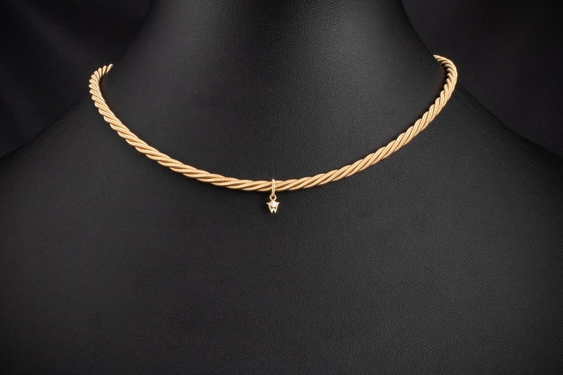 Wellendorff Collier Kette Comtesse Seidenkordel Diamant 750er Gold 45 cm 