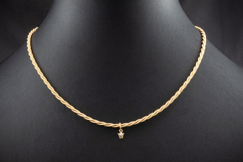 Wellendorff Collier Silky 42,5 cm Kordel Kette Gelbgold 750 Ref. 406310 