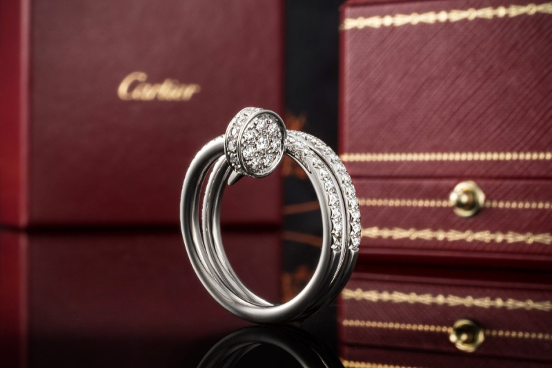 Cartier Juste un Clou Ring mit 77 Diamanten in Weißgold 750 Größe 53 OVP 