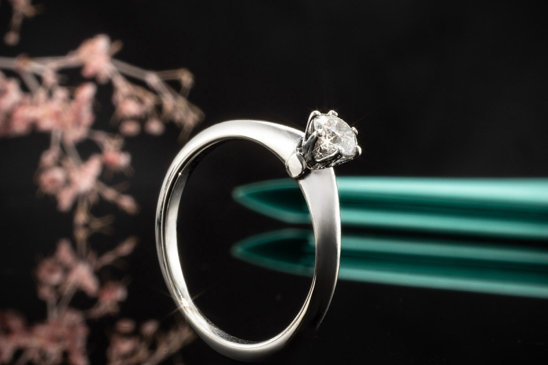 Tiffany & Co Solitär Ring Setting mit Diamant Brillant 0,28 Ct in Platin 