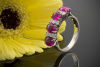 Rubin Cabochon Ring mit Brillanten in wunderschönem 585er Weißgold Ring 