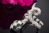 Exklusiver Luxus Ring Schlange Brillanten Saphir Rubin Tsavorit Weißgold 750  